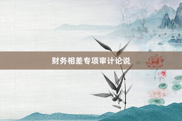 财务相差专项审计论说